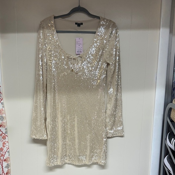 wild fable Dresses & Skirts - Wild Fable Cream Sequin Mini Dress